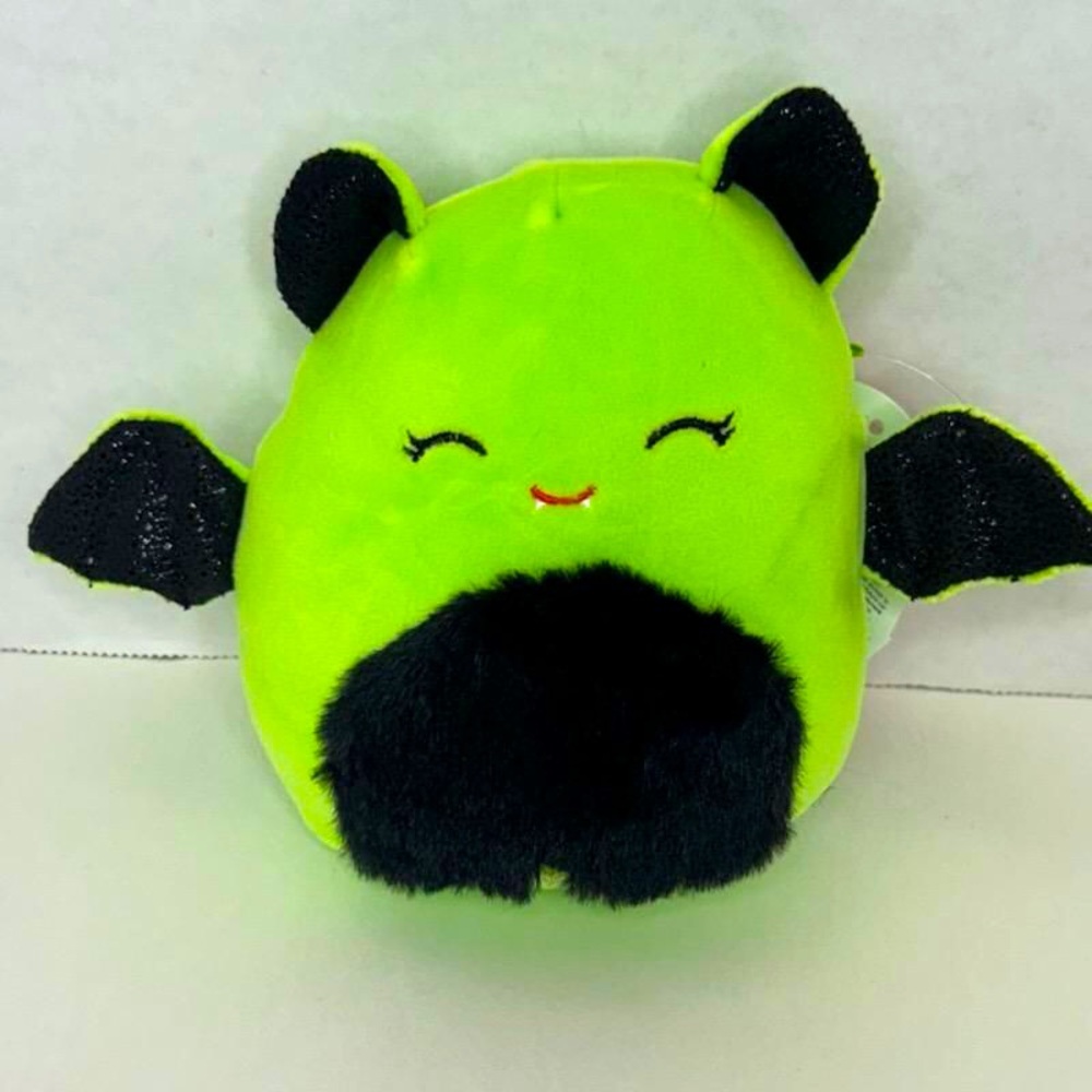 🎃 LEAP 🦇 FTM Lime Green & Black Bat Halloween 2024 Original Squishmallow NWT